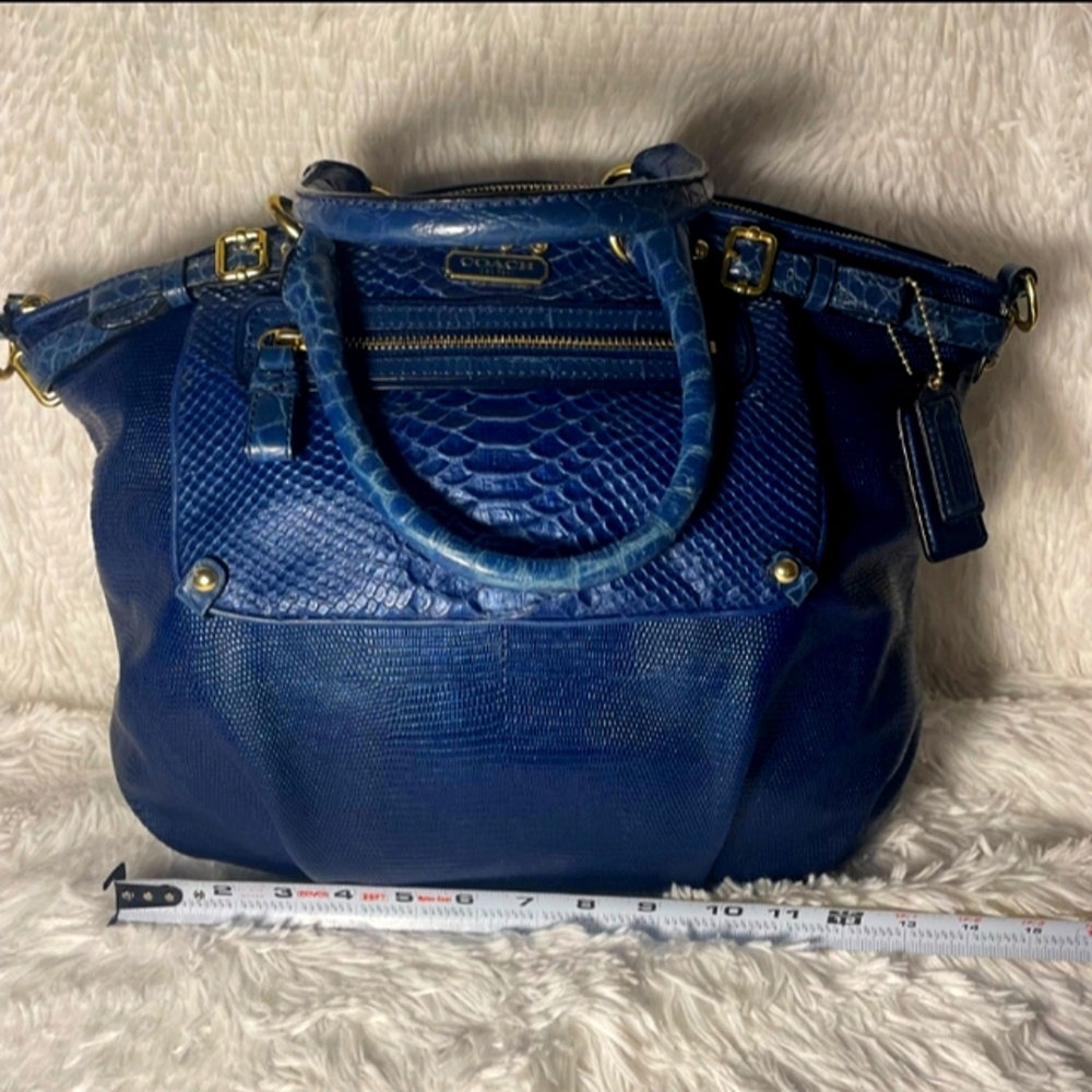 Coach Madison Lindsay Exotic Peacock Embossed Sachel EXTREMELY RARE FIND!!